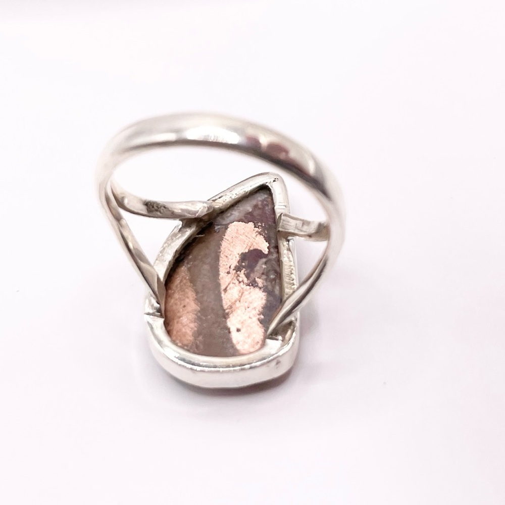 Size 6 Bronzite Jasper 825 Sterling Silver Ring - Picture 5 of 8